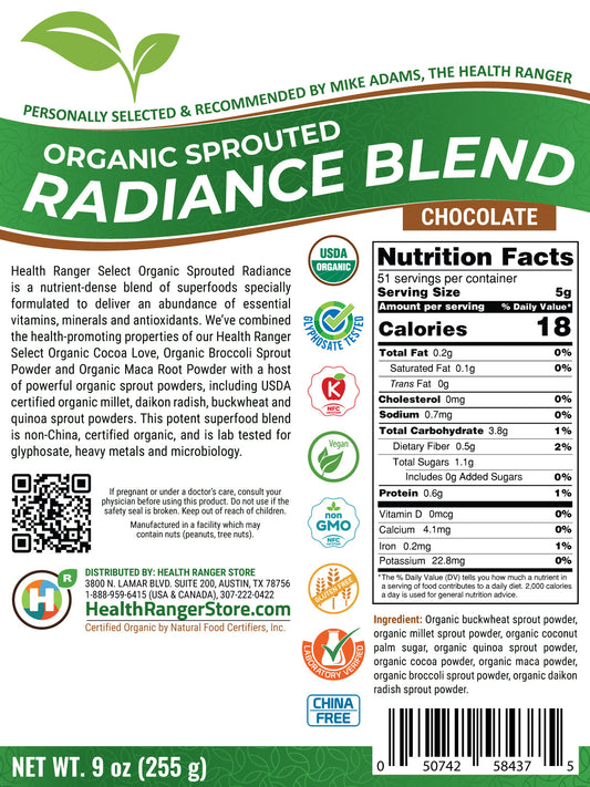 Select Organic Sprouted Radiance Blend (Chocolate) 9oz (255g)