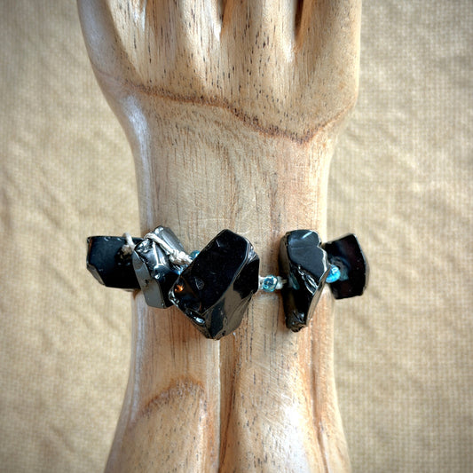 Elite Shungite Bracelet | Tumbled Elite, Blue Magatama, Adjustable 1