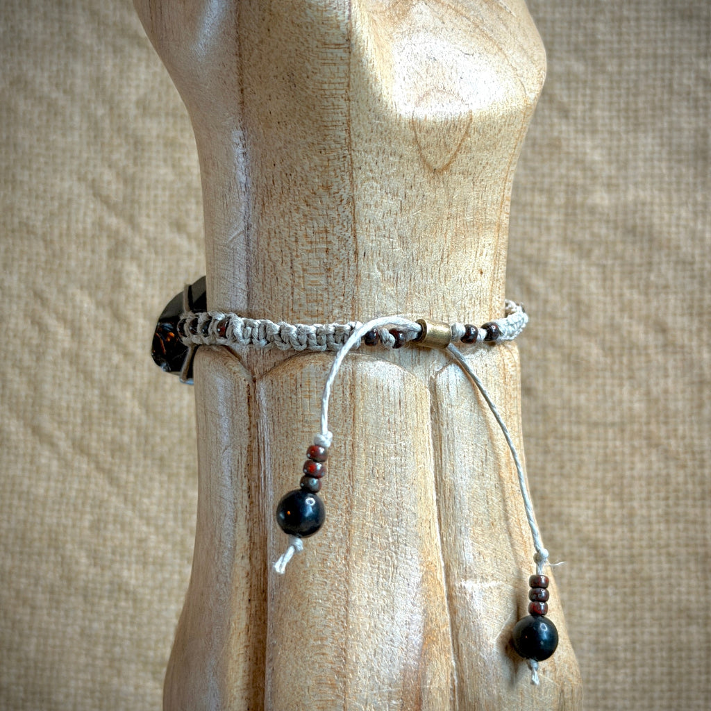 Elite Shungite Bracelet | Tumbled Elite, Red Seed Beads, Adjustable 2