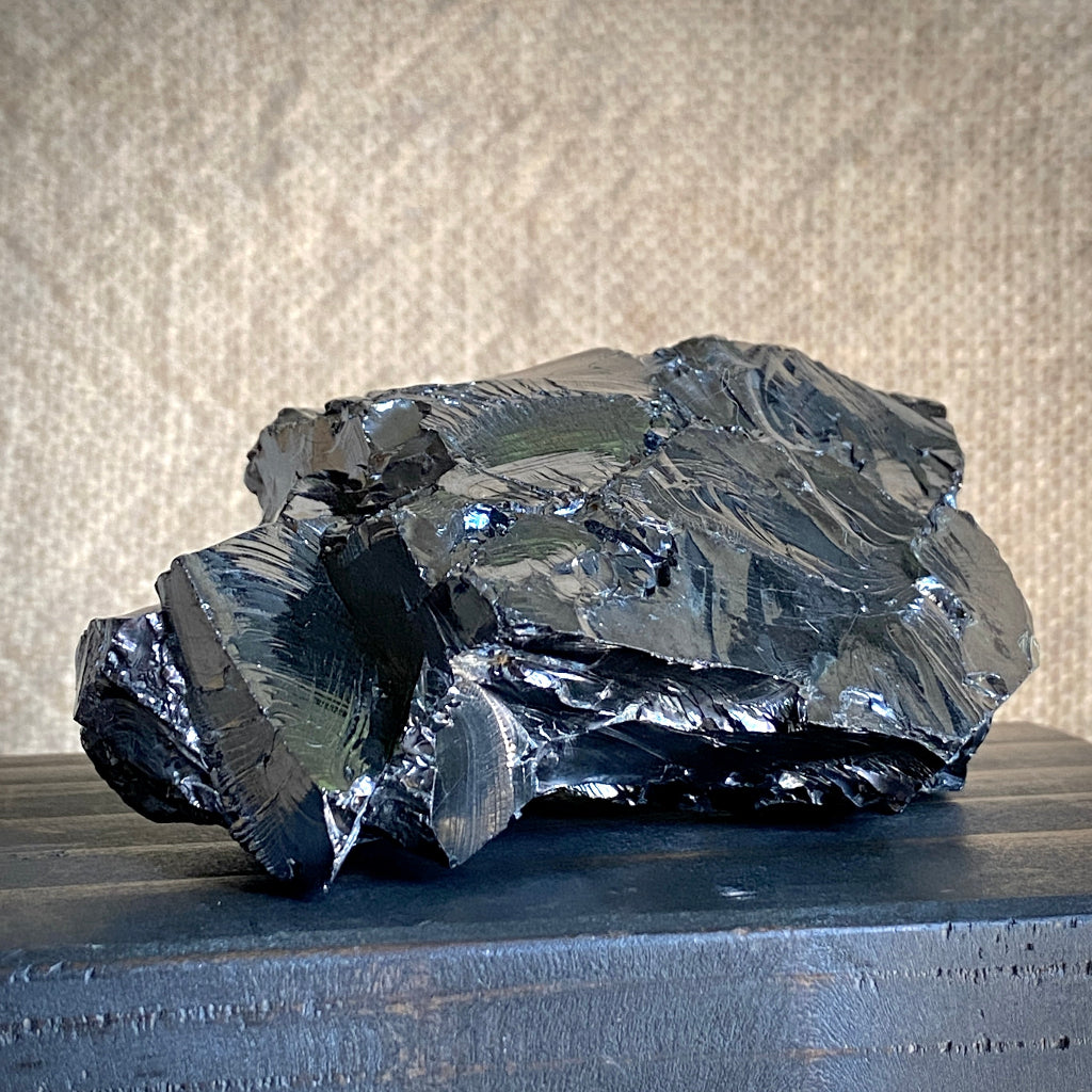 Elite Shungite Nugget 194g | On Black Shungite Slab 4