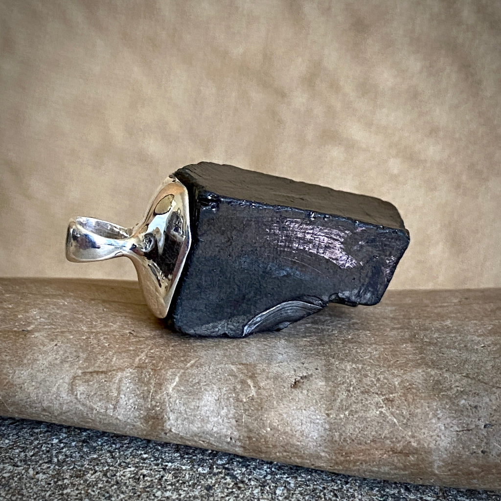 Elite Shungite Pendant | 10.0 g Sterling Silver Lost Wax Casting side
