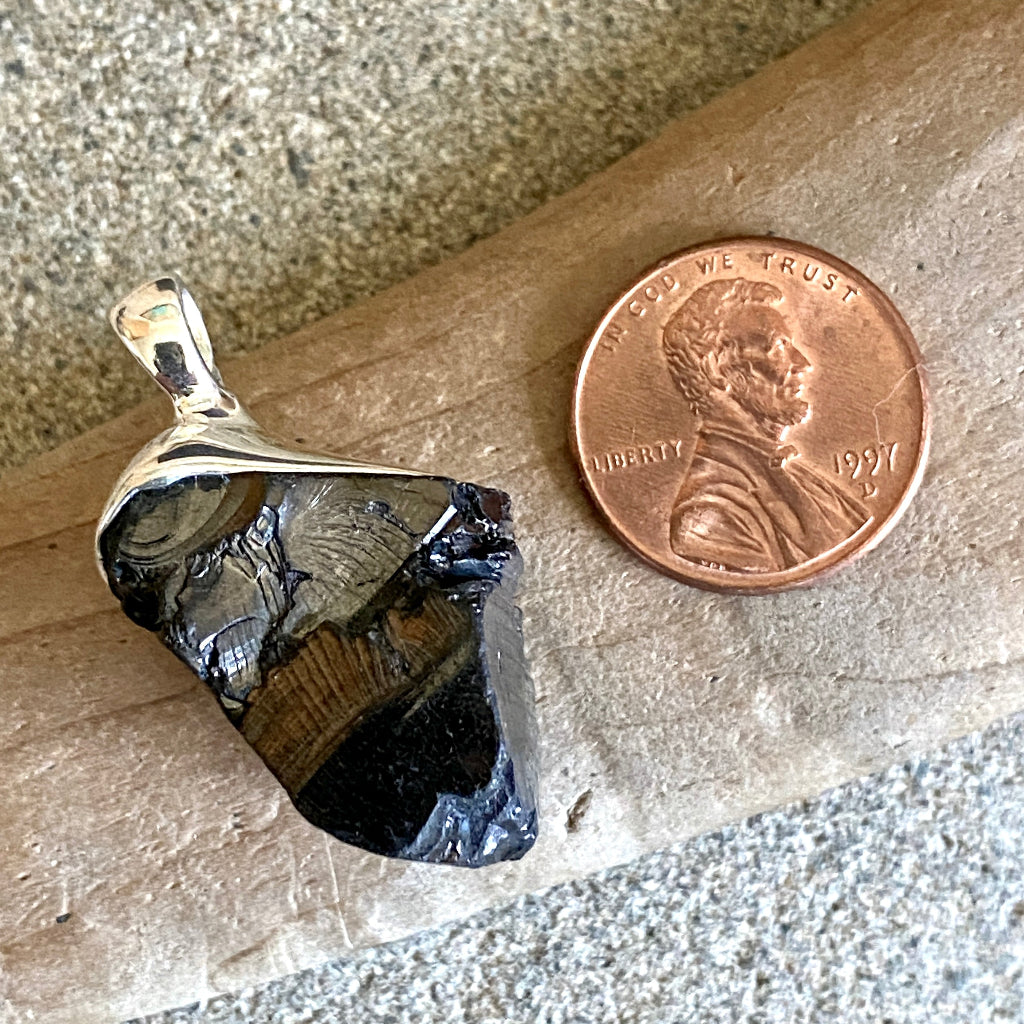 Elite Shungite Pendant | 10.8 g Sterling Silver Lost Wax Casting scale