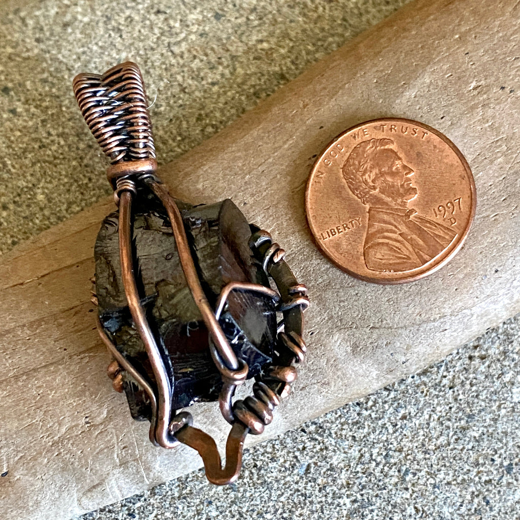 Elite Shungite Pendant | 10 g Antiqued Copper Setting scale