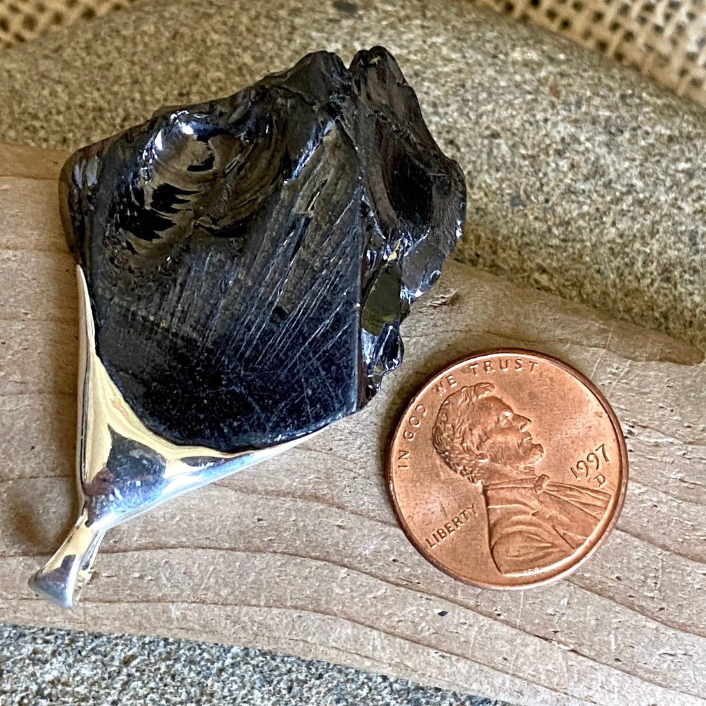 Elite Shungite Pendant | 11.2 g Sterling Silver Lost Wax Casting scale