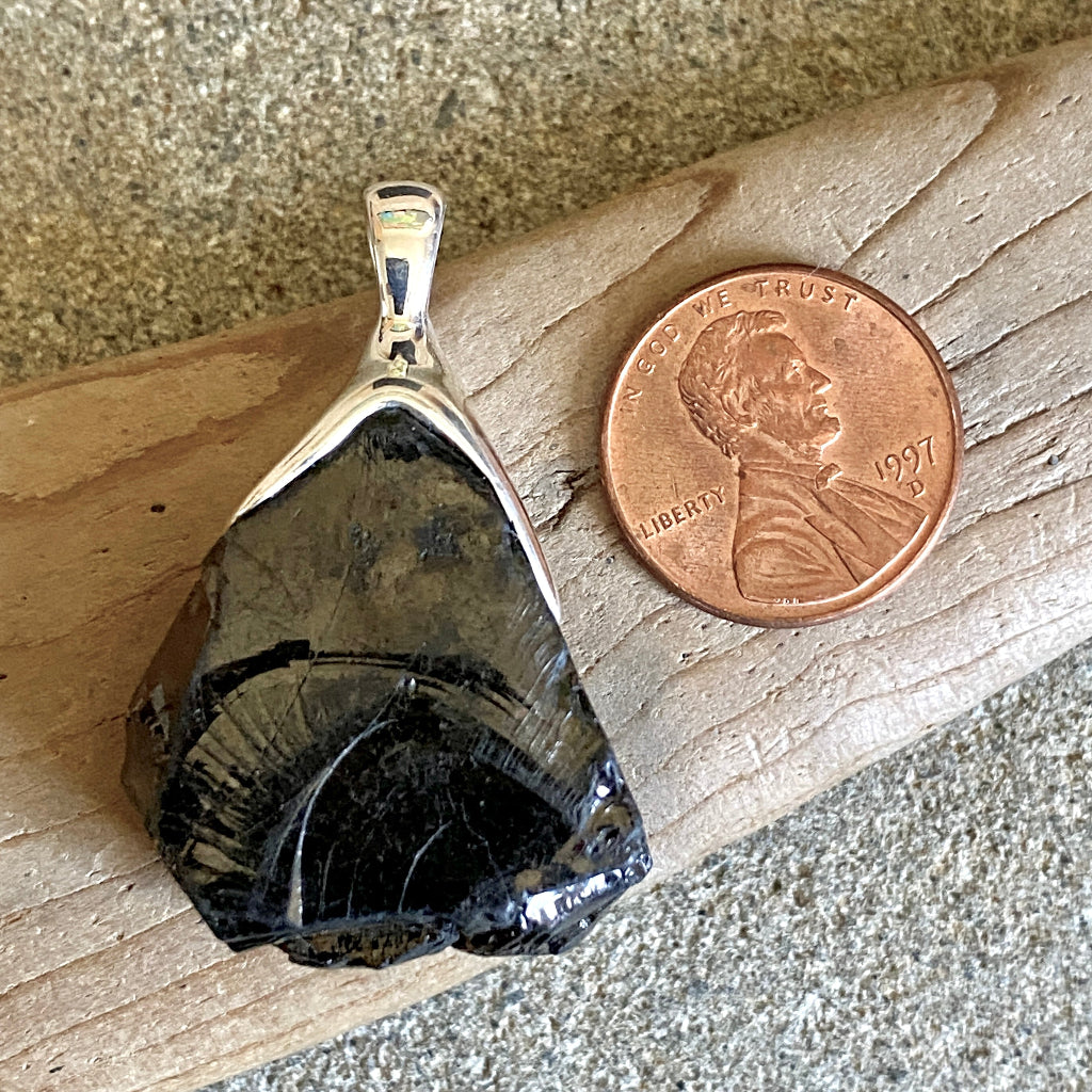 Elite Shungite Pendant | 12.0 g Sterling Silver Lost Wax Casting scale