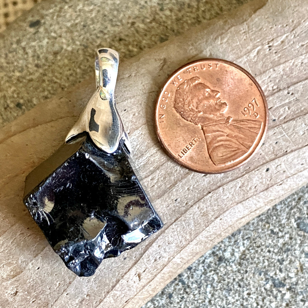 Elite Shungite Pendant | 7.0 g Sterling Silver Lost Wax Casting scale