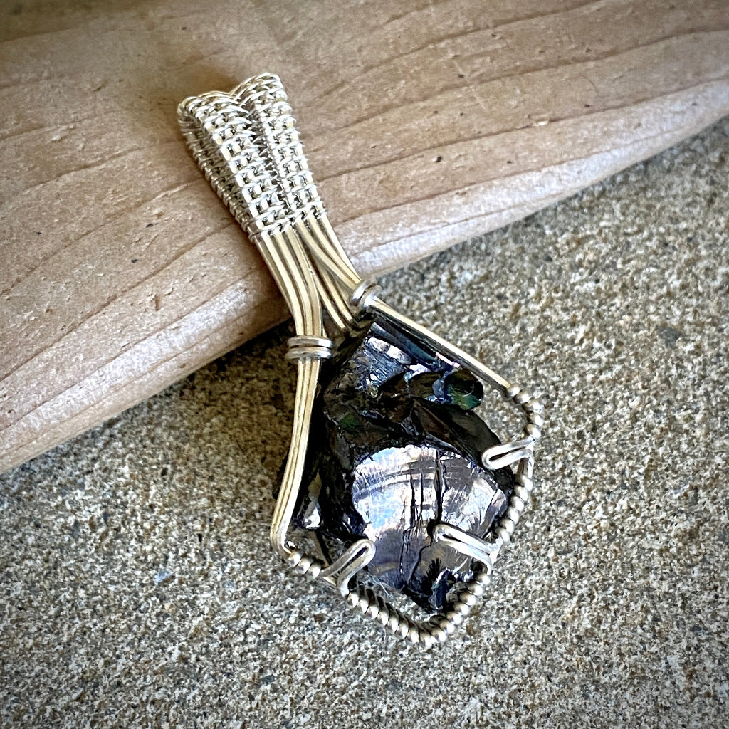 Elite Shungite Pendant | 7.8 g Woven Argentium Silver Setting
