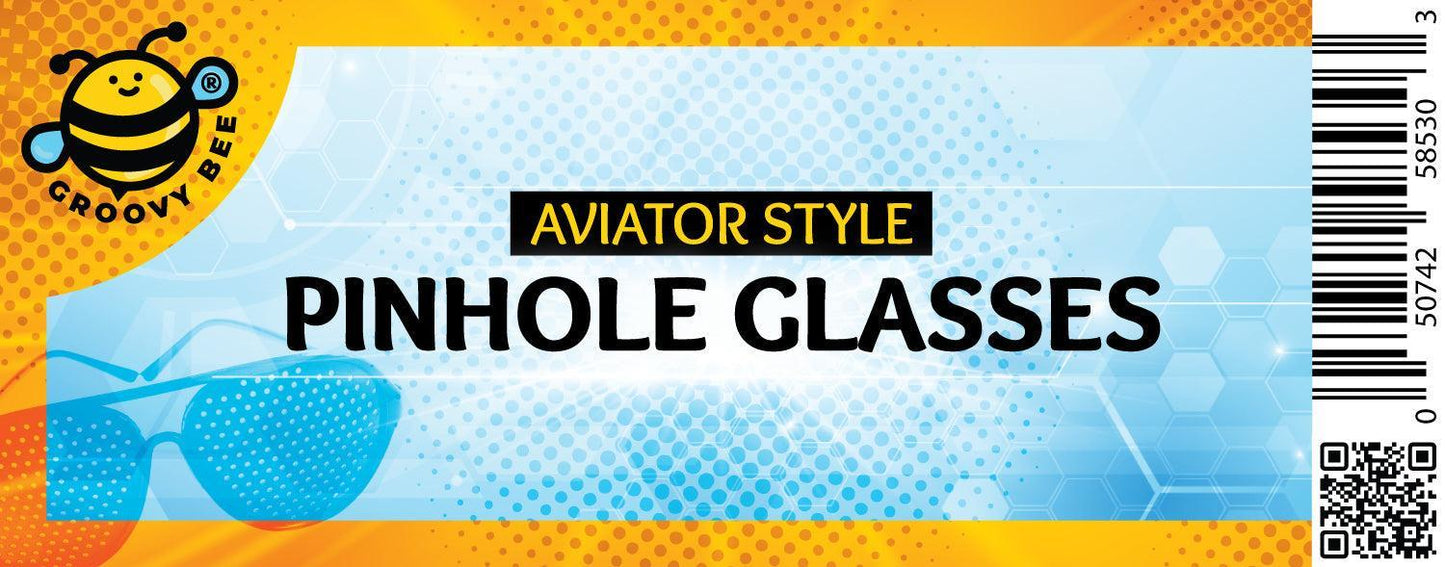 Groovy Bee Pinhole Glasses - Aviator Style