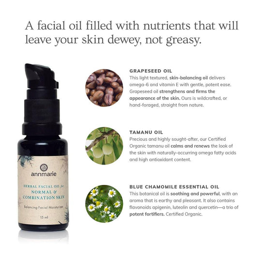 Herbal Facial Oil for Normal & Combination Skin 15ml