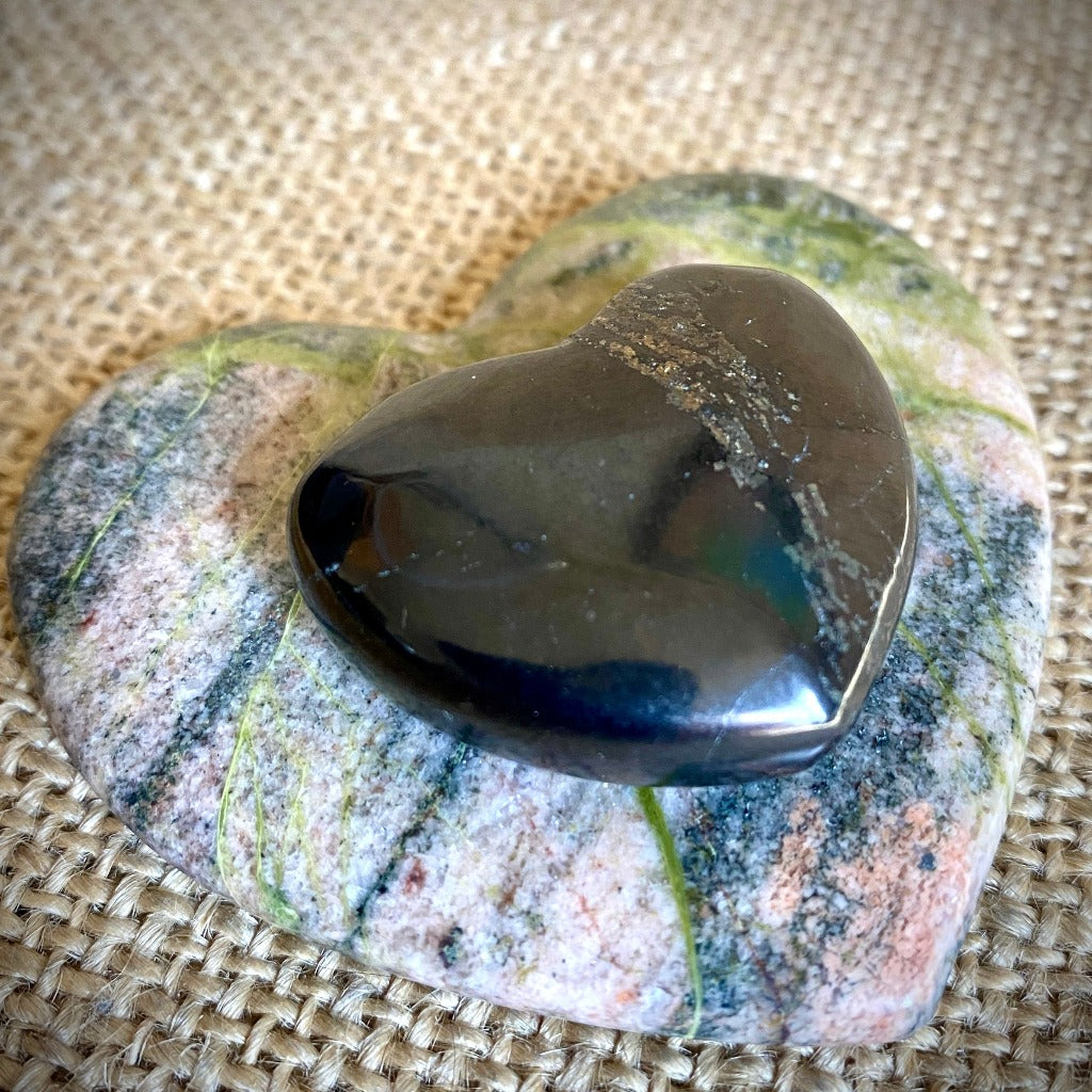 Shungite Heart Short Stack, Springtime Sunrise
