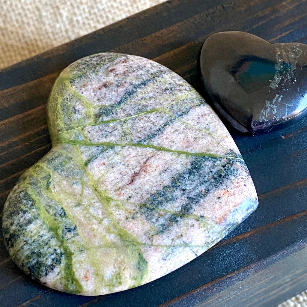 Shungite Heart Short Stack, Springtime Sunrise