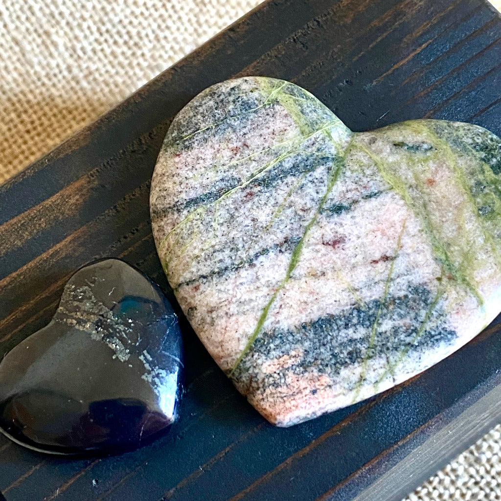 Shungite Heart Short Stack, Springtime Sunrise