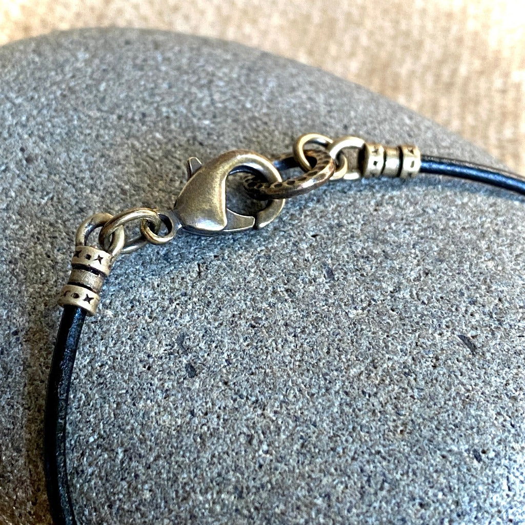Simple Shungite Bead Bracelet, Unisex, Brass Clasp
