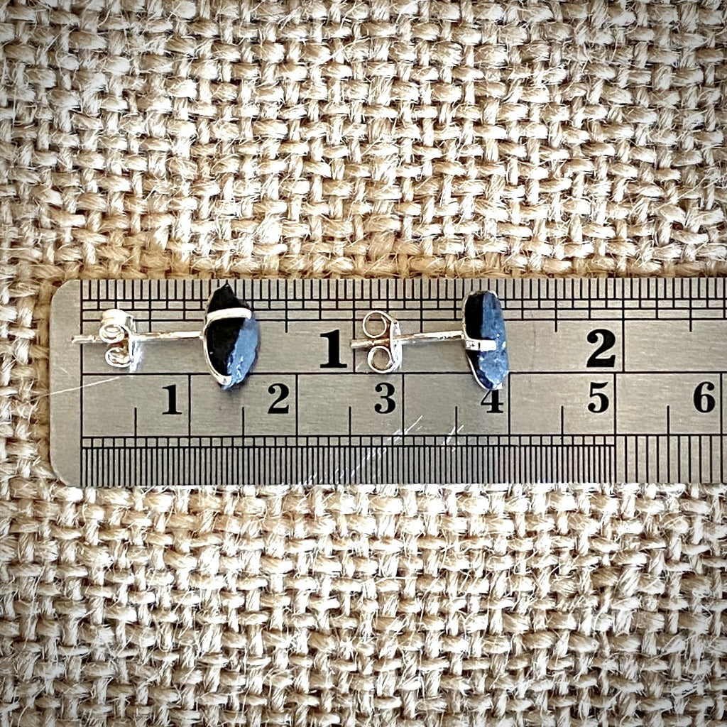 Basic Shungite Nugget Earring Studs with Sterling Silver Posts