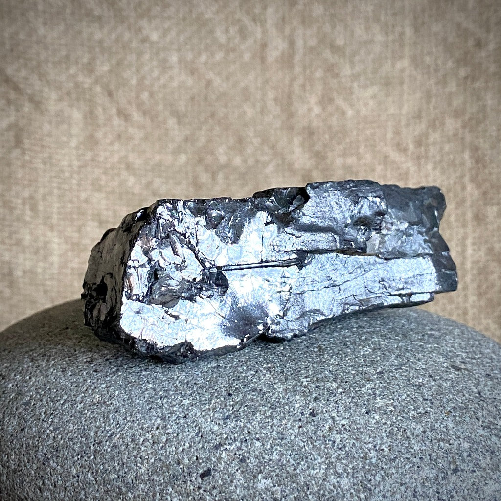 Elite Shungite Nugget in Deer Leather Neck Pouch, Carnelian Beads