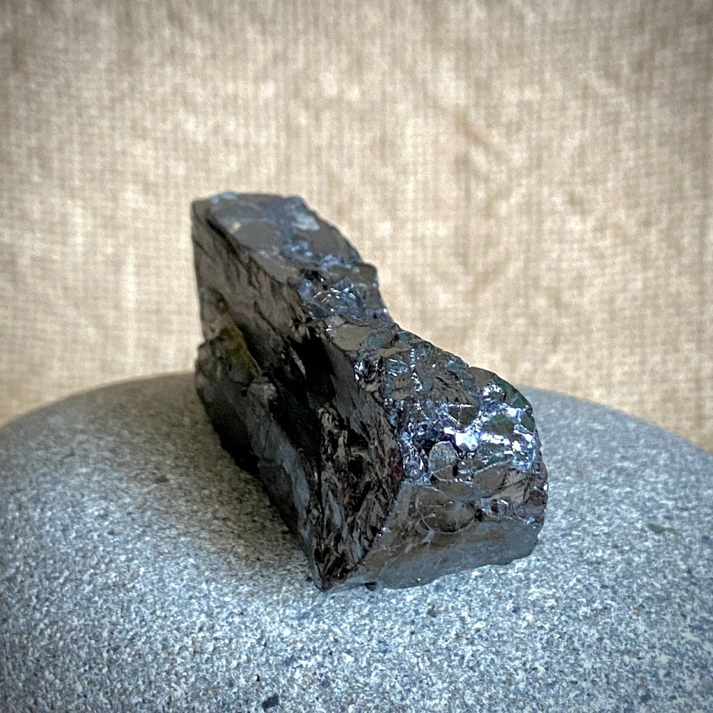 Elite Shungite Nugget in Deer Leather Neck Pouch, Carnelian Beads