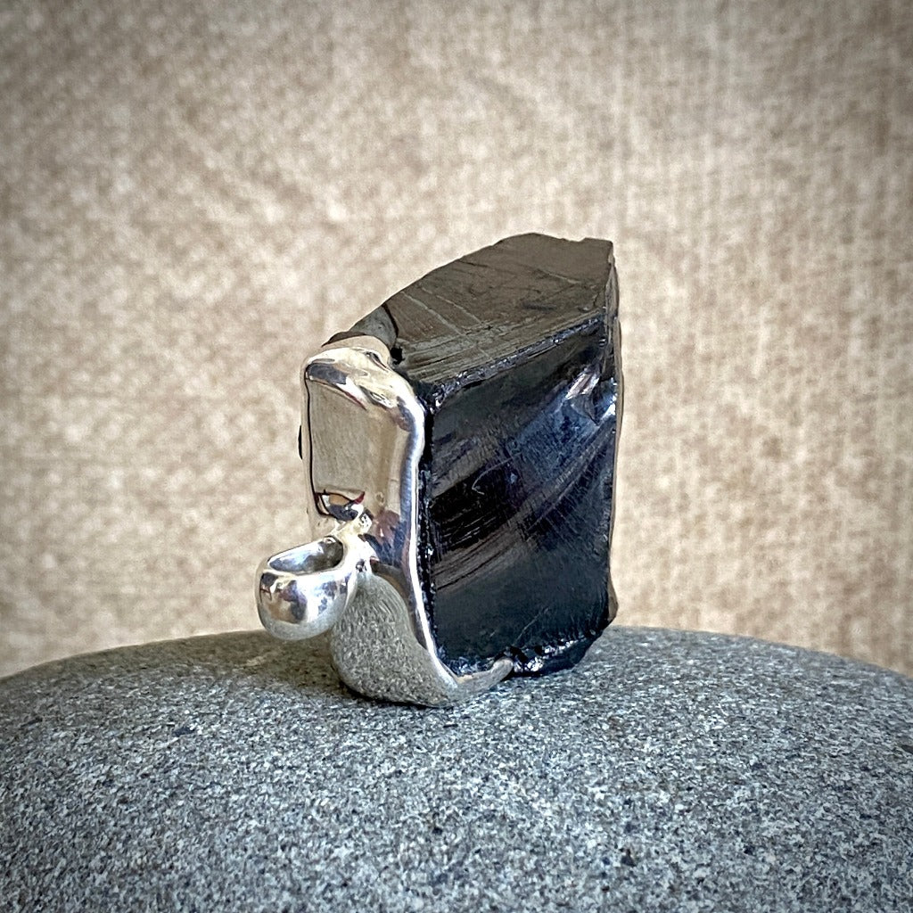 Elite Shungite Pendant, 19g, Sterling Silver Lost Wax Casting