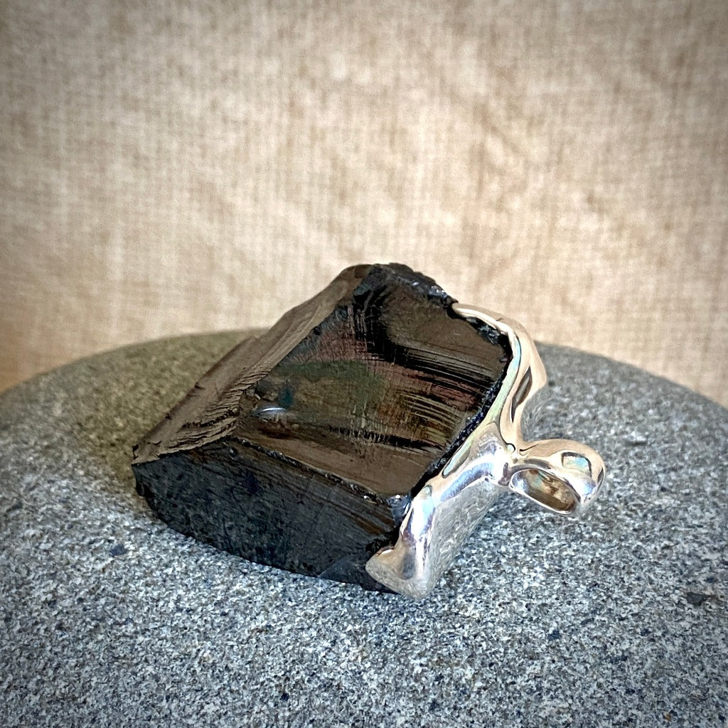 Elite Shungite Pendant, 19g, Sterling Silver Lost Wax Casting