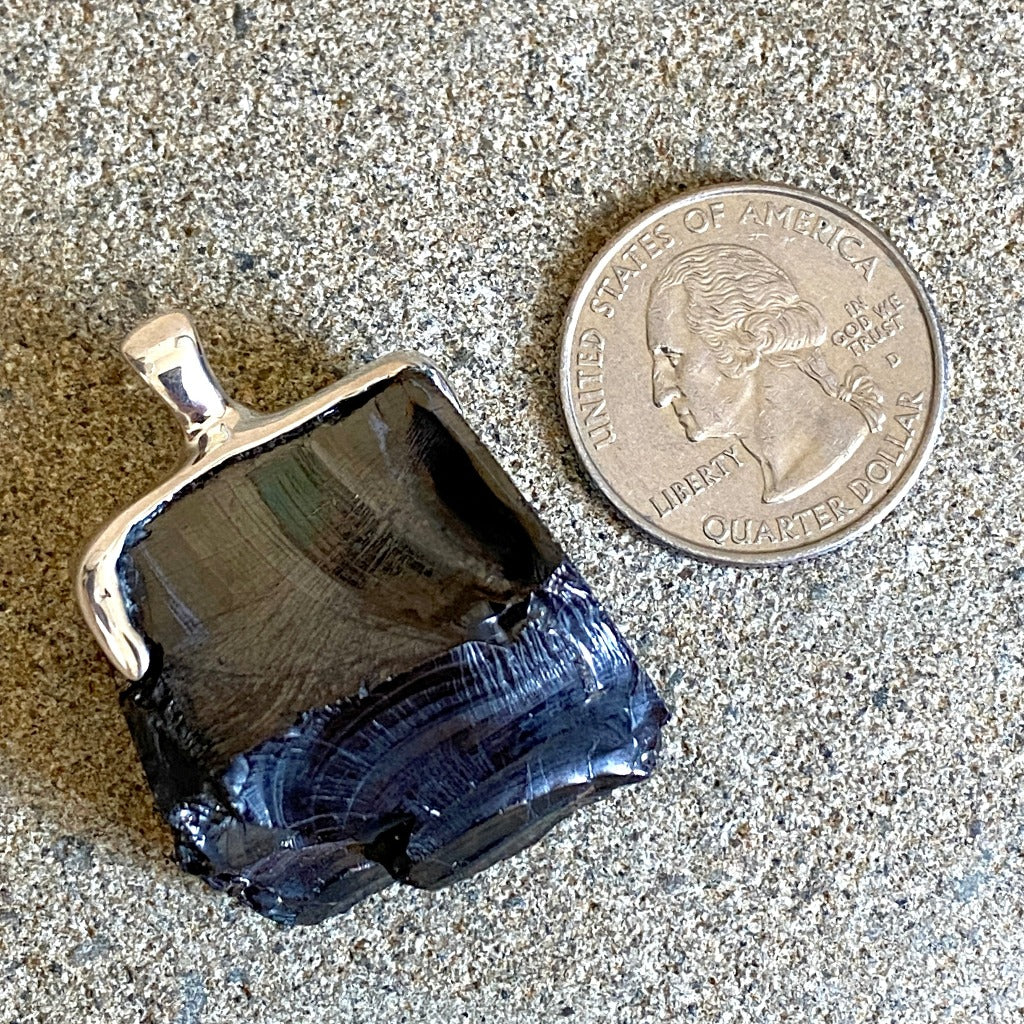 Elite Shungite Pendant, 19g, Sterling Silver Lost Wax Casting
