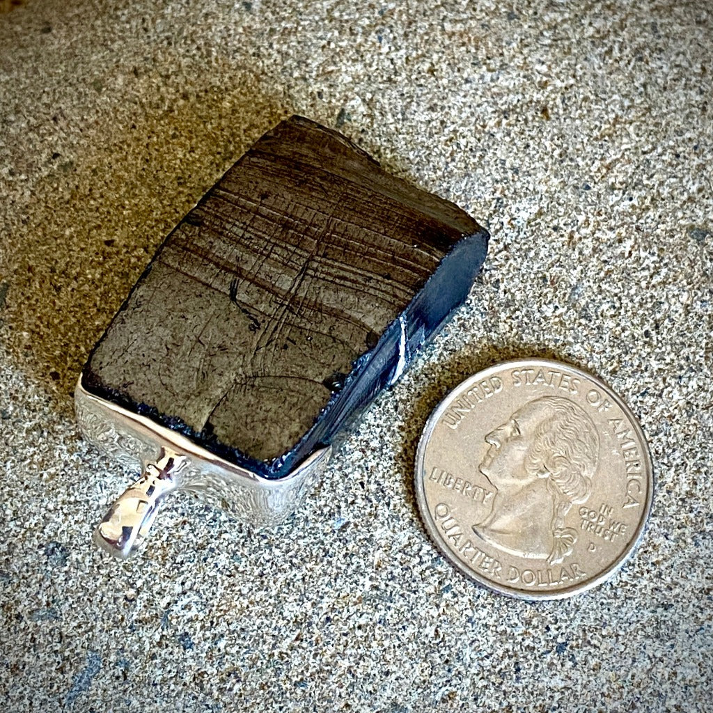Elite Shungite Pendant, 26g, Sterling Silver Lost Wax Casting