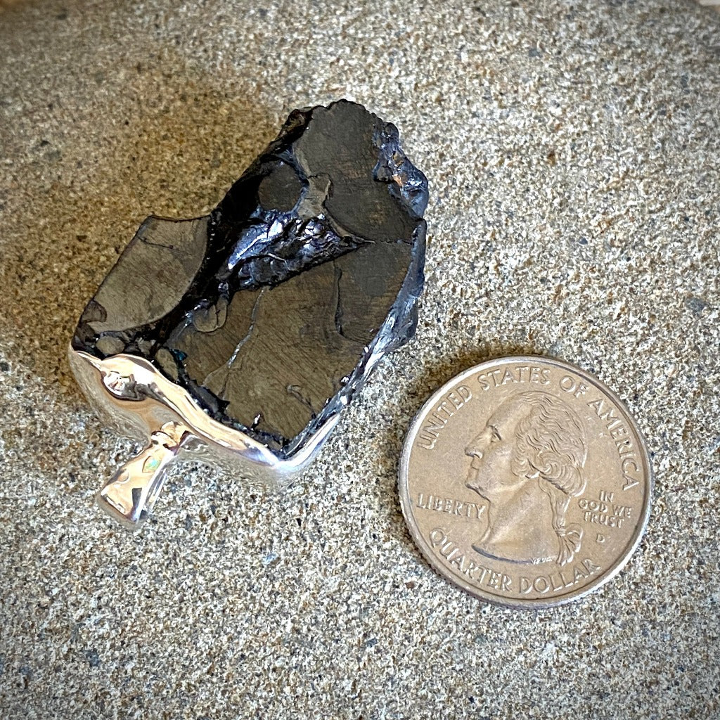 Elite Shungite Pendant, 20g, Sterling Silver Lost Wax Casting