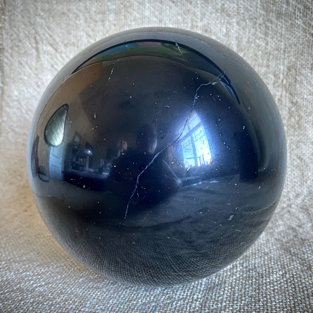 Large Shungite Sphere 6 Inch B | PRICE REDUCED | Hairline Cracks 2