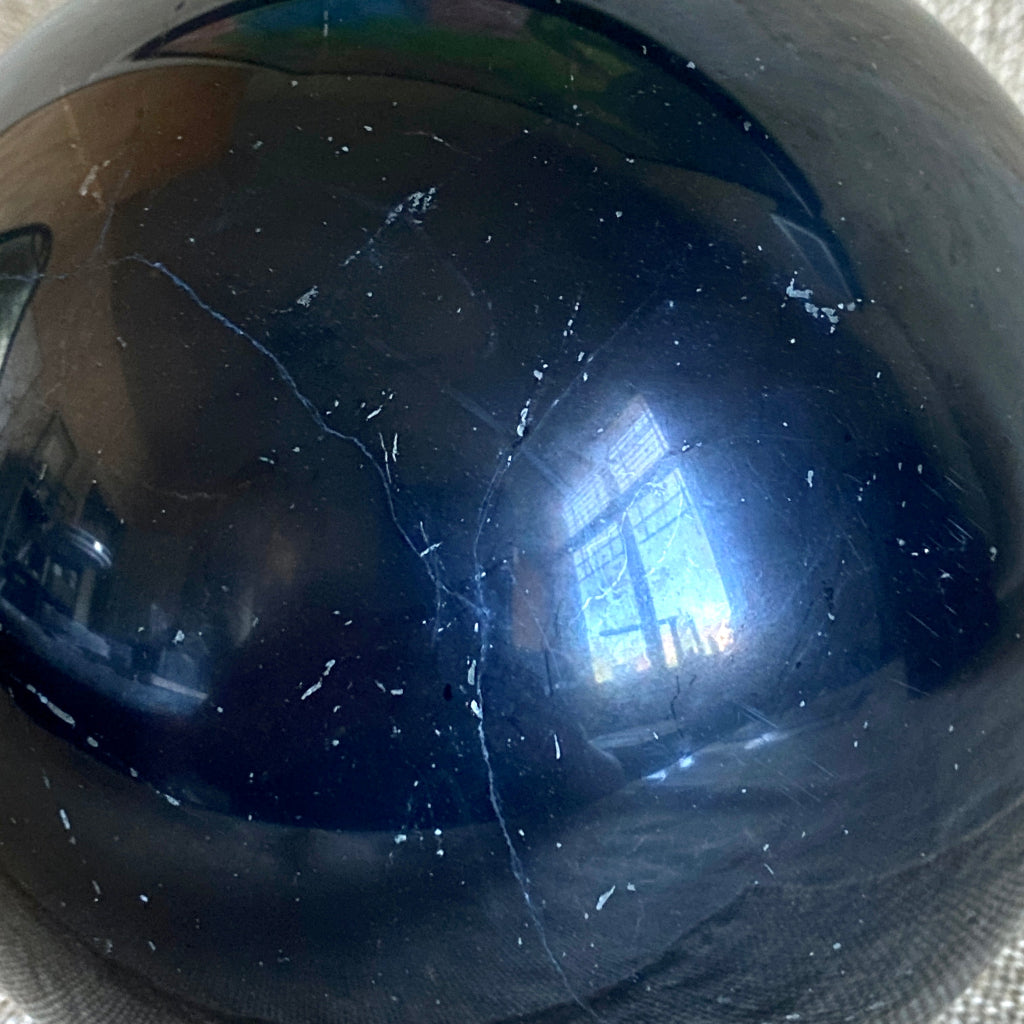 Large Shungite Sphere 6 Inch B | PRICE REDUCED | Hairline Cracks 3
