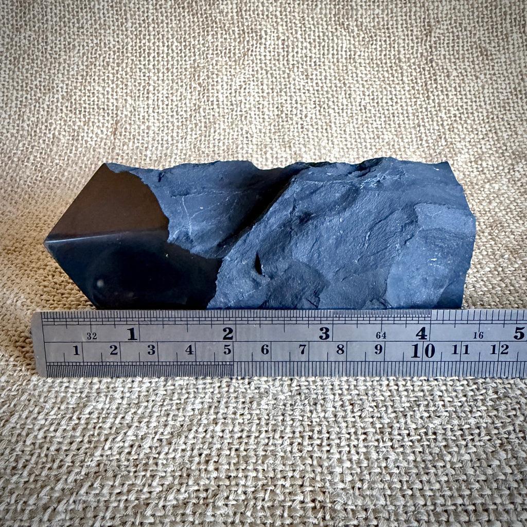 Medium Raw Shungite Point | Beautifully Cut & Polished