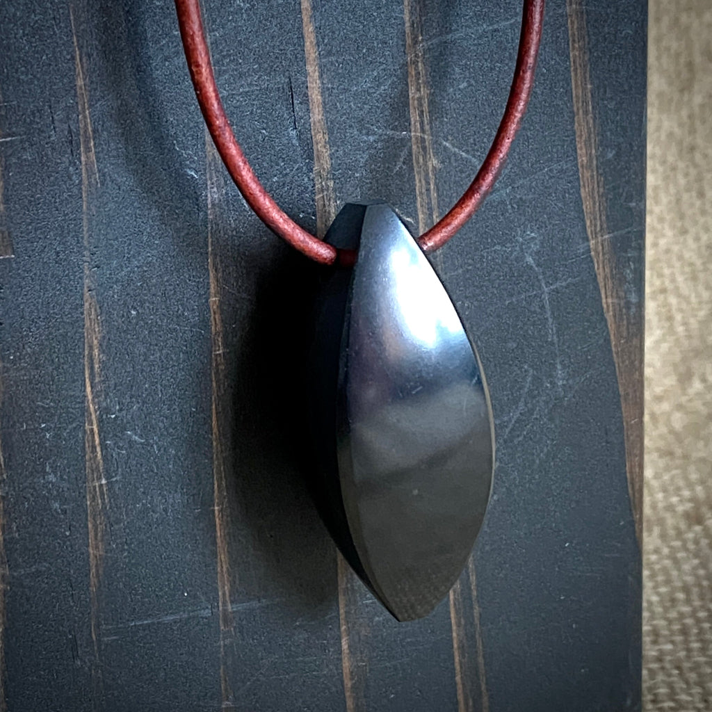 Seed of Life Shungite Pendant | Natural Red Leather with Copper Clasp 4