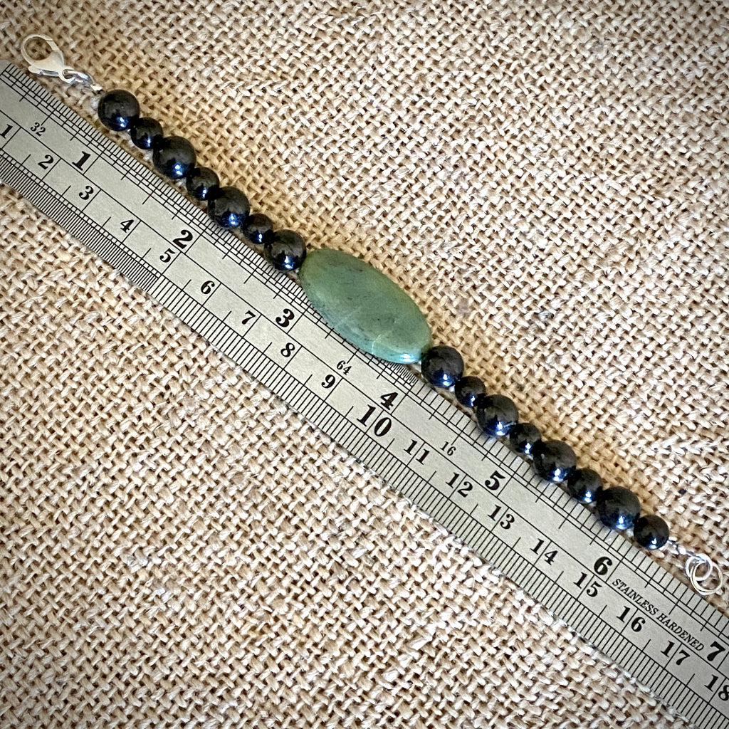 Shungite & Green Jade Bracelet | Small | 6-6.25 Inch Wrist size
