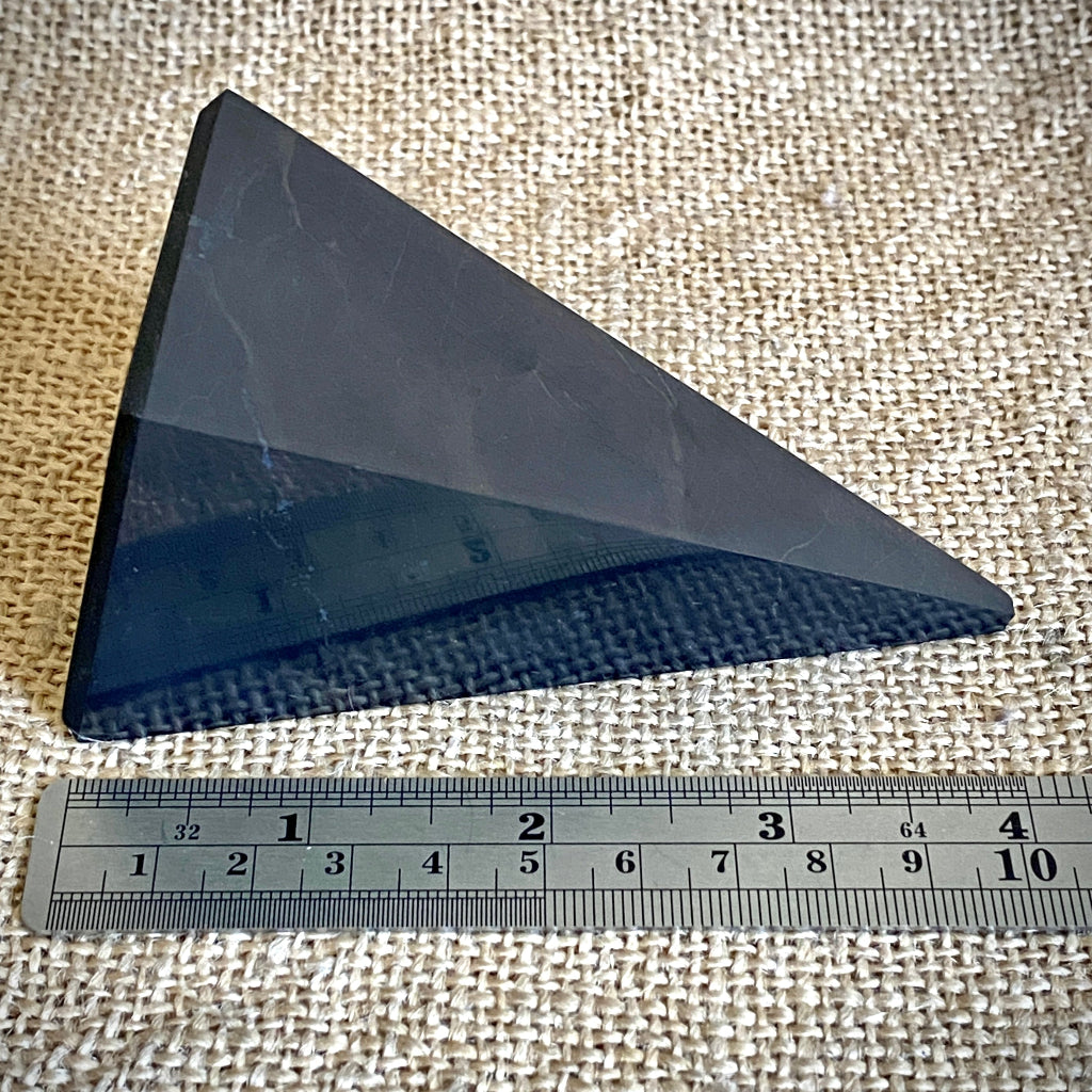 Shungite "High" Pyramid 4 Inches Tall | PRICE REDUCED | Chipped Peak 3