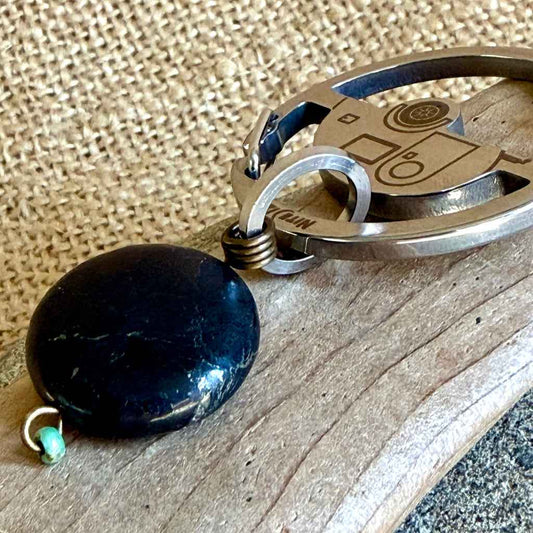 Shungite Key Ring | Camper Carabiner with Shungite Dangle