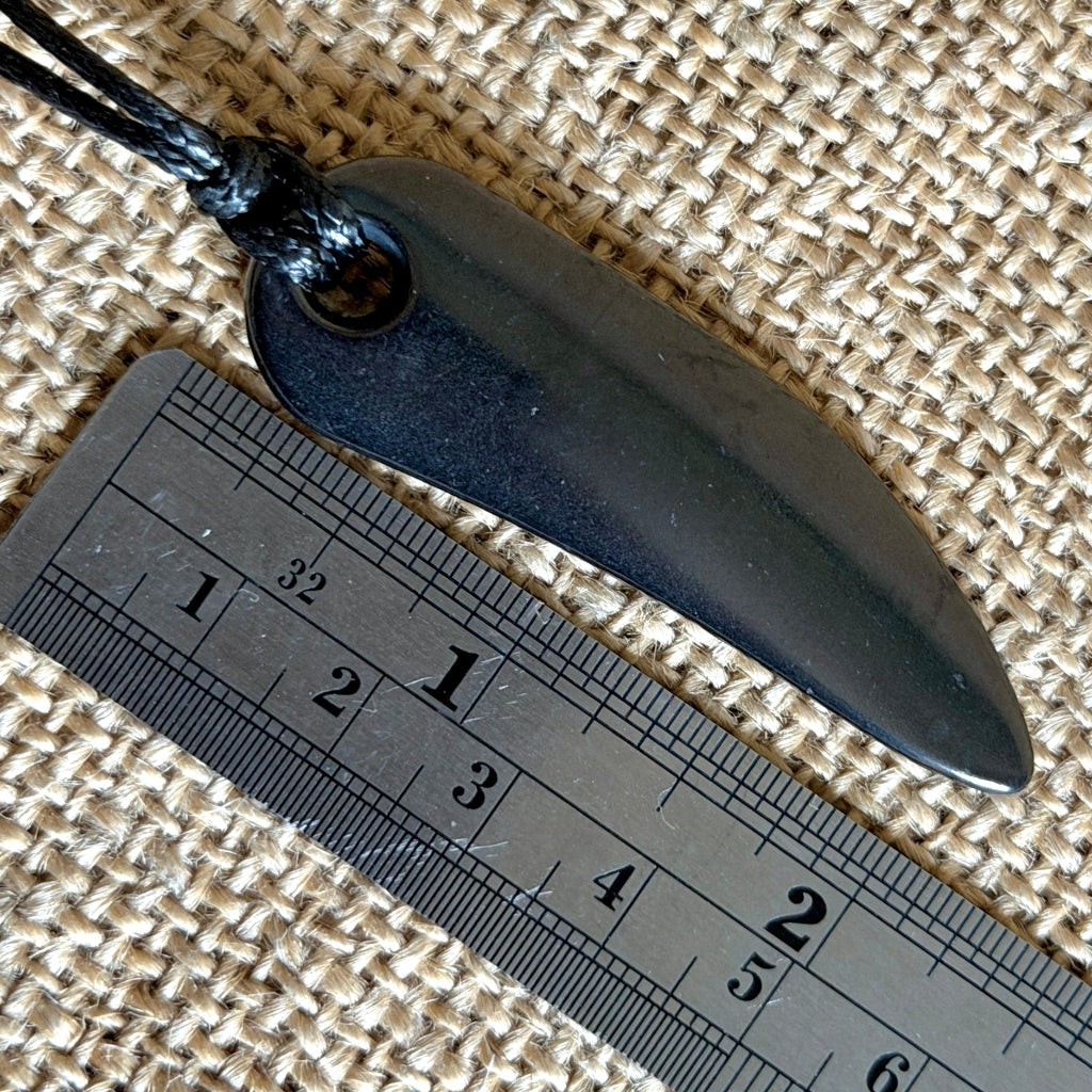 Shungite Pepper Necklace | Black Cording Double Slider 3