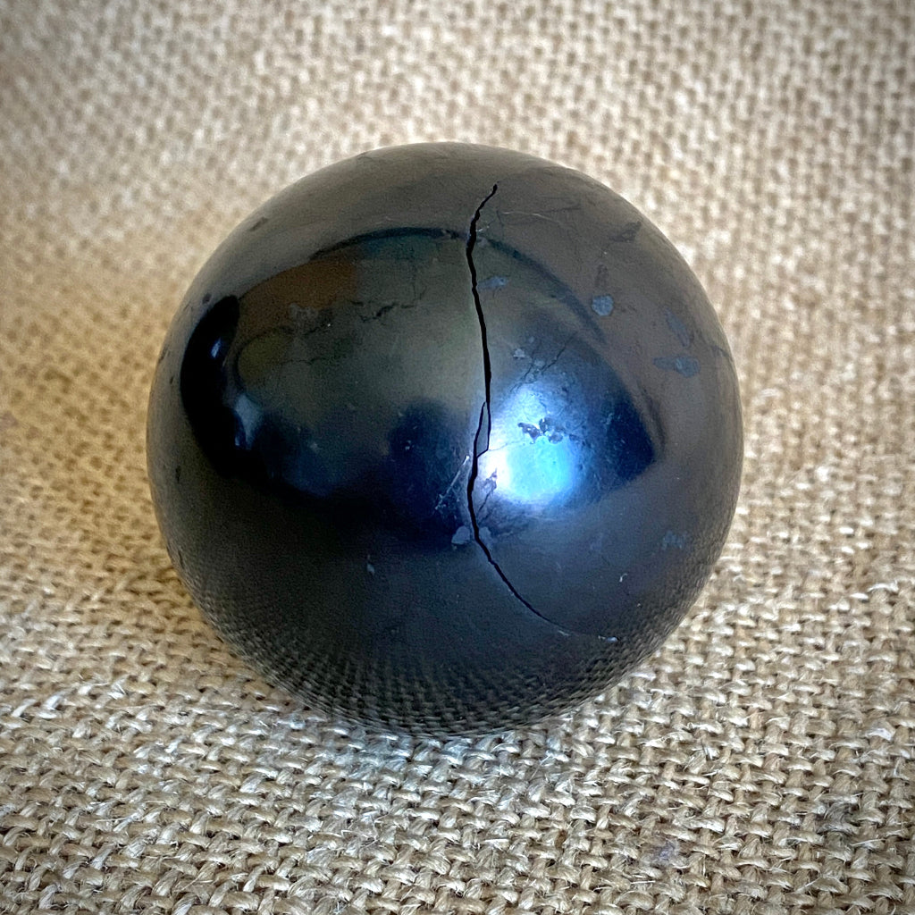 Shungite Sphere 2 Inch | PRICE REDUCED | Cracked 2