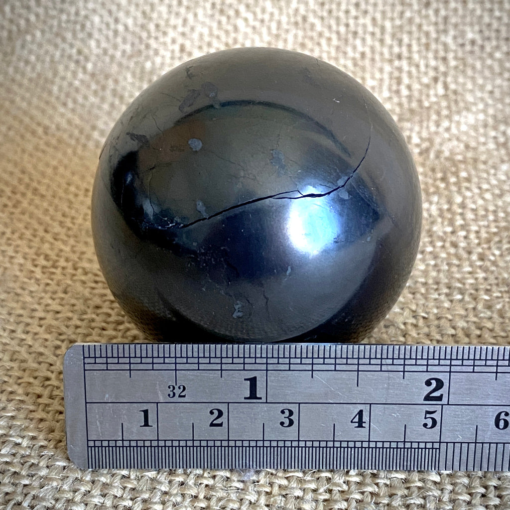 Shungite Sphere 2 Inch | PRICE REDUCED | Cracked scale