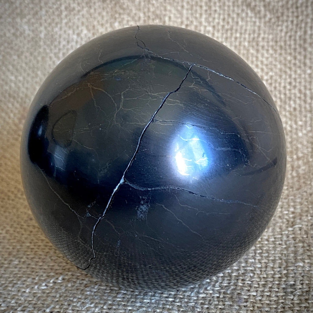 Shungite Sphere 3 Inch | PRICE REDUCED | Hairline Cracks 2
