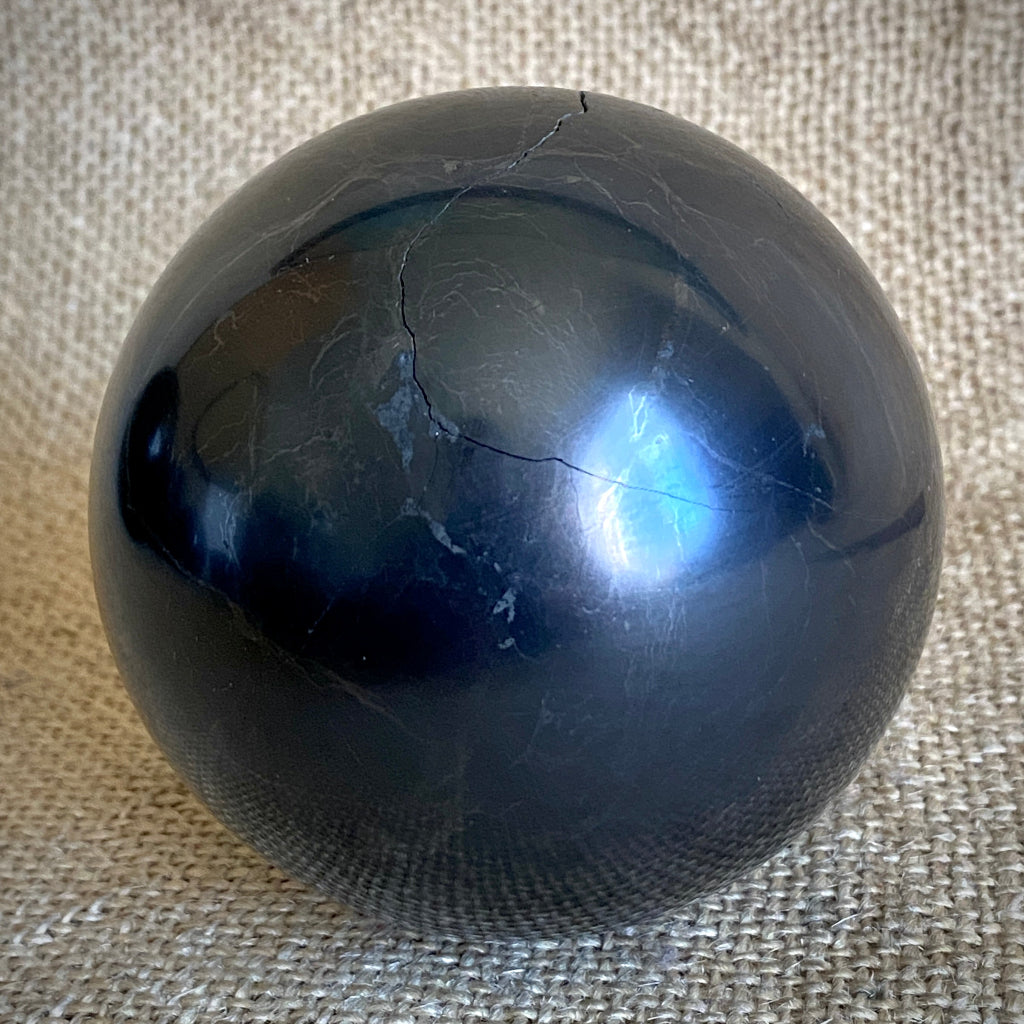 Shungite Sphere 3 Inch | PRICE REDUCED | Hairline Cracks 3