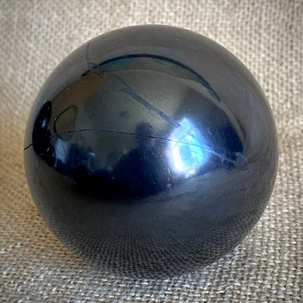 Shungite Sphere B 3 Inch | PRICE REDUCED | Hairline Cracks 2