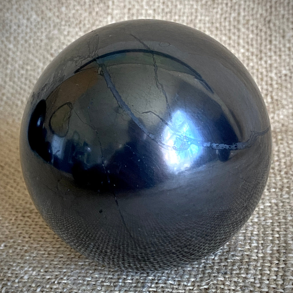 Shungite Sphere B 3 Inch | PRICE REDUCED | Hairline Cracks 3