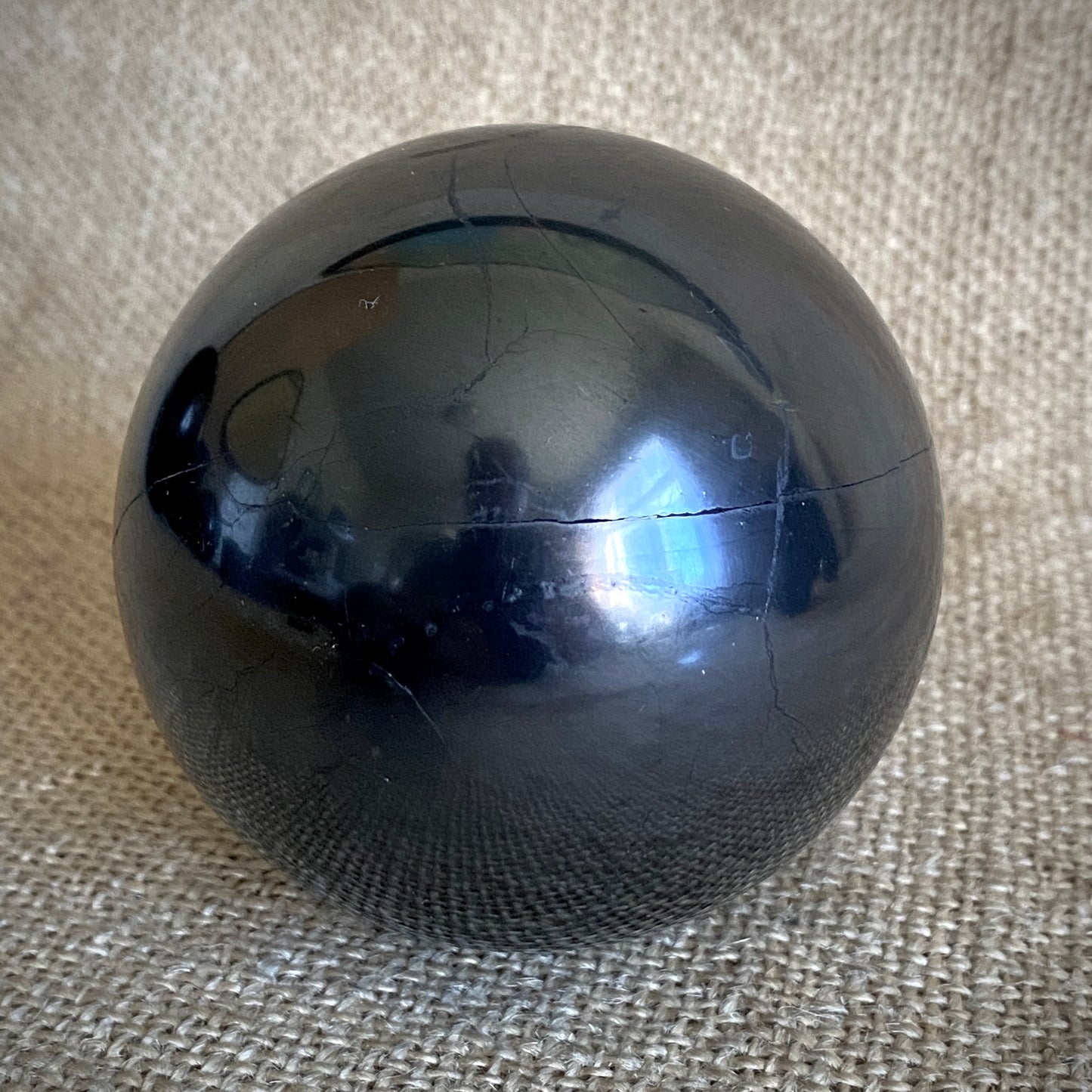 Shungite Sphere C 3 Inch | PRICE REDUCED | Hairline Cracks