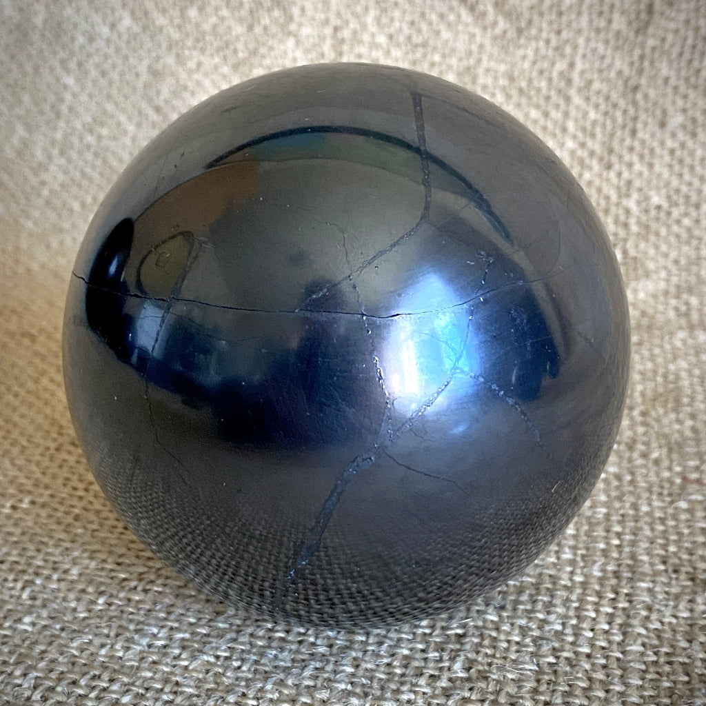 Shungite Sphere C 3 Inch | PRICE REDUCED | Hairline Cracks 2