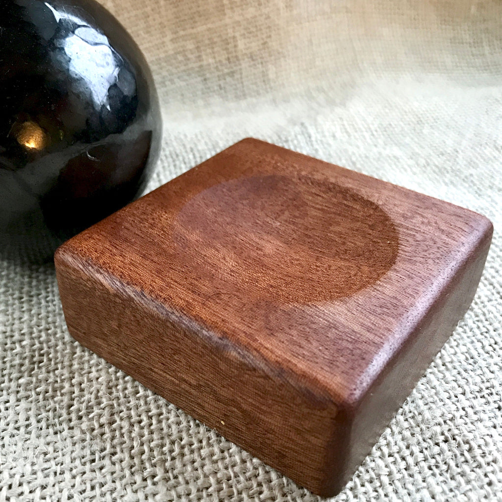 Shungite Sphere D 3 Inch | PRICE REDUCED | Tiny Chip stand