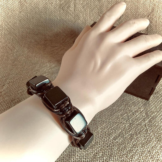 Stout Shungite Cube Bracelet | Best for Larger Wrists, Adjustable