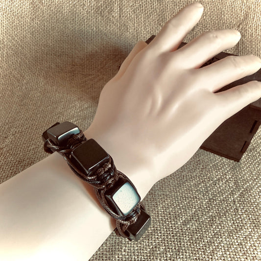 Stout Shungite Cube Bracelet | Best for Larger Wrists, Adjustable 1