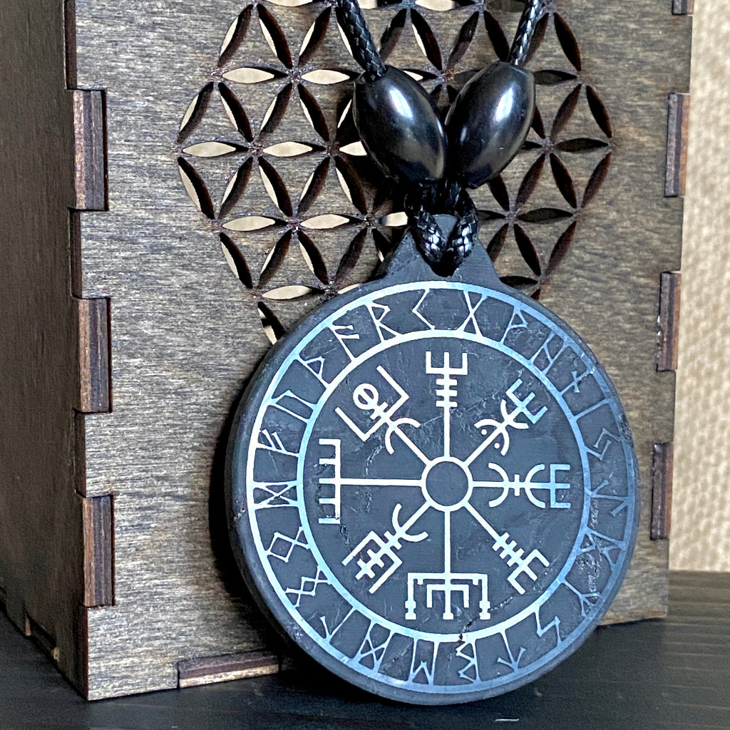 Vegvisir Yggdrasil Shungite Necklace | Norse Viking Mythology 4