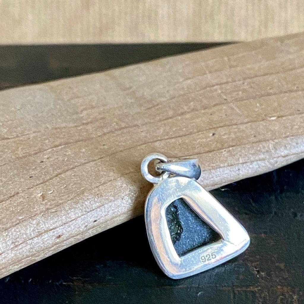 Vintage Moldavite Pendant in Sterling Silver Setting, 2.5 g