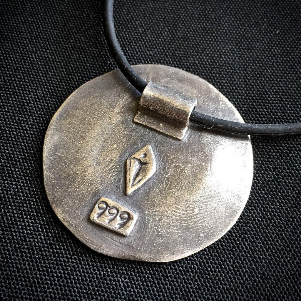 Big Sun "Tap & Shine" Pendant, Tapping, EFT Necklace, Heart, Rays of Sun, Fine Silver - Shungite Queen