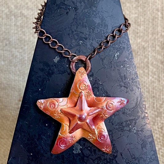 High Pyramid Copper Topper with Large Artisan Copper Star