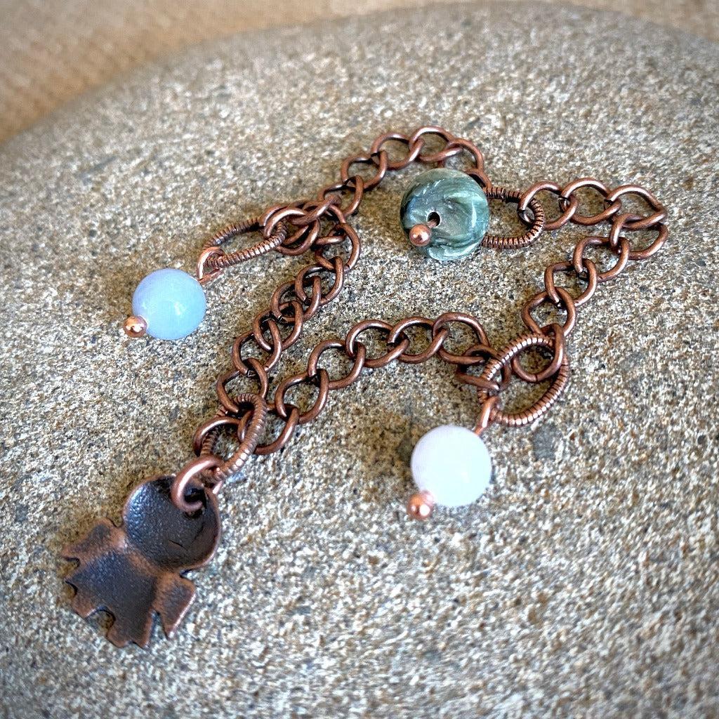 Medium Copper Topper, Angel Charm, Angelic Communication Gemstones