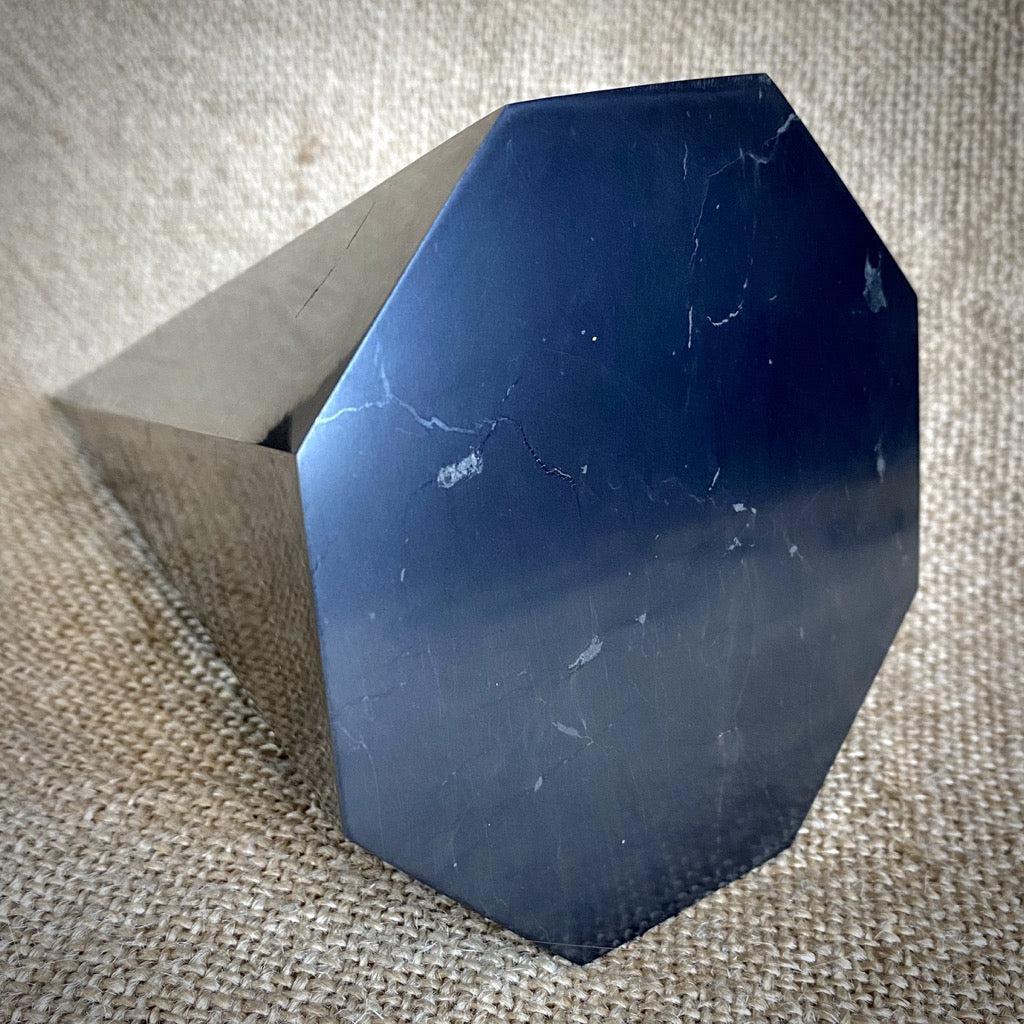 Octagonal Shungite Pyramid, 100mm Base (4 Inches), Stunning - Shungite Queen